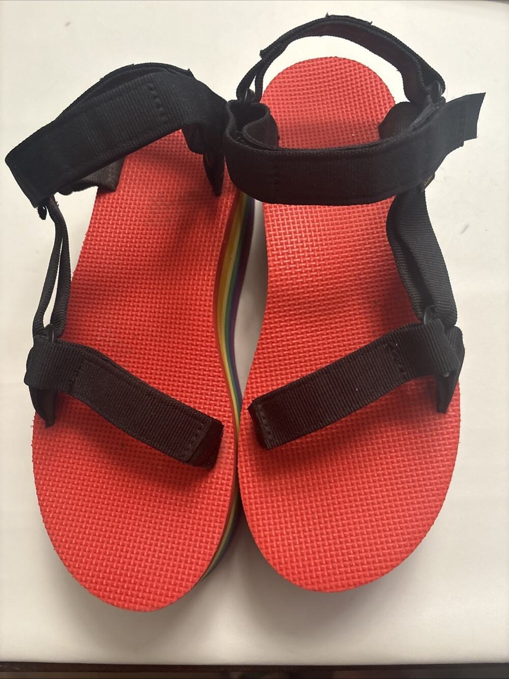 Teva Flatform Universal Women’s Sz 9 Pride Platform Sandals Rainbow 1116376